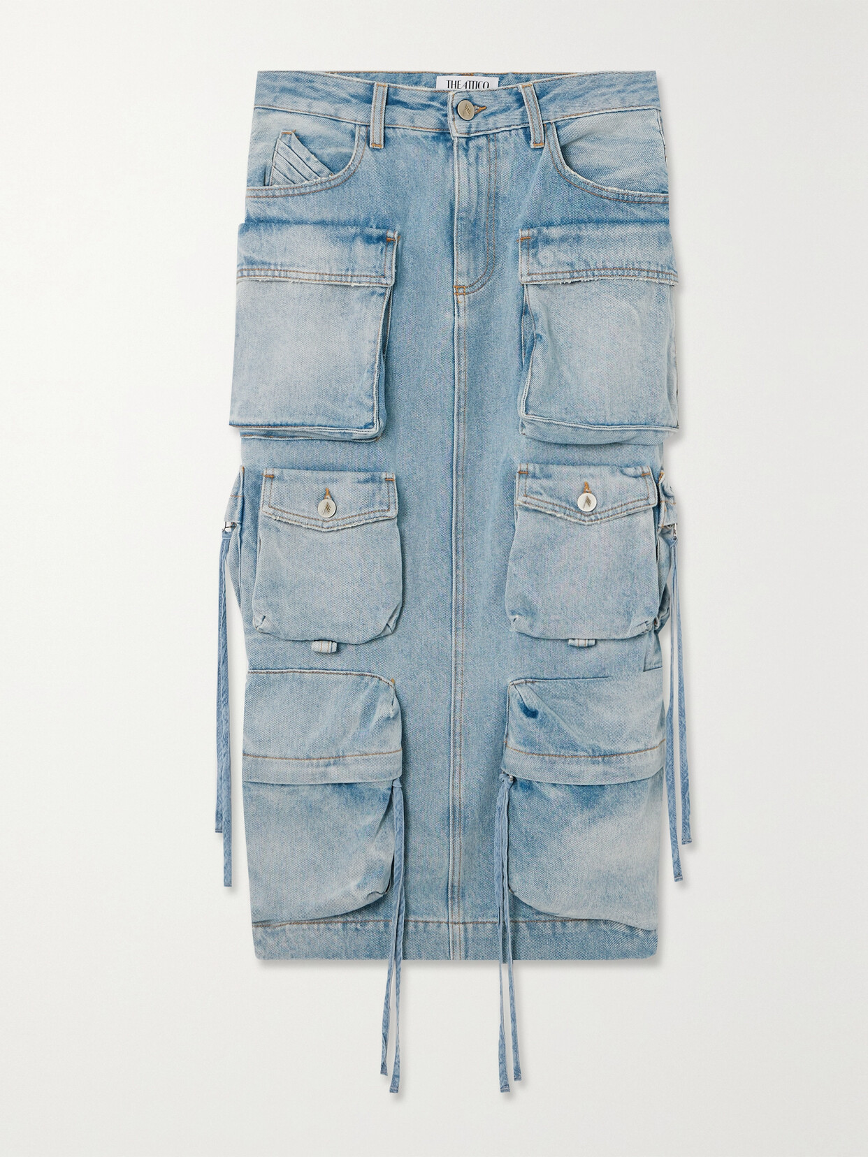 ATTICO DENIM MIDI SKIRT