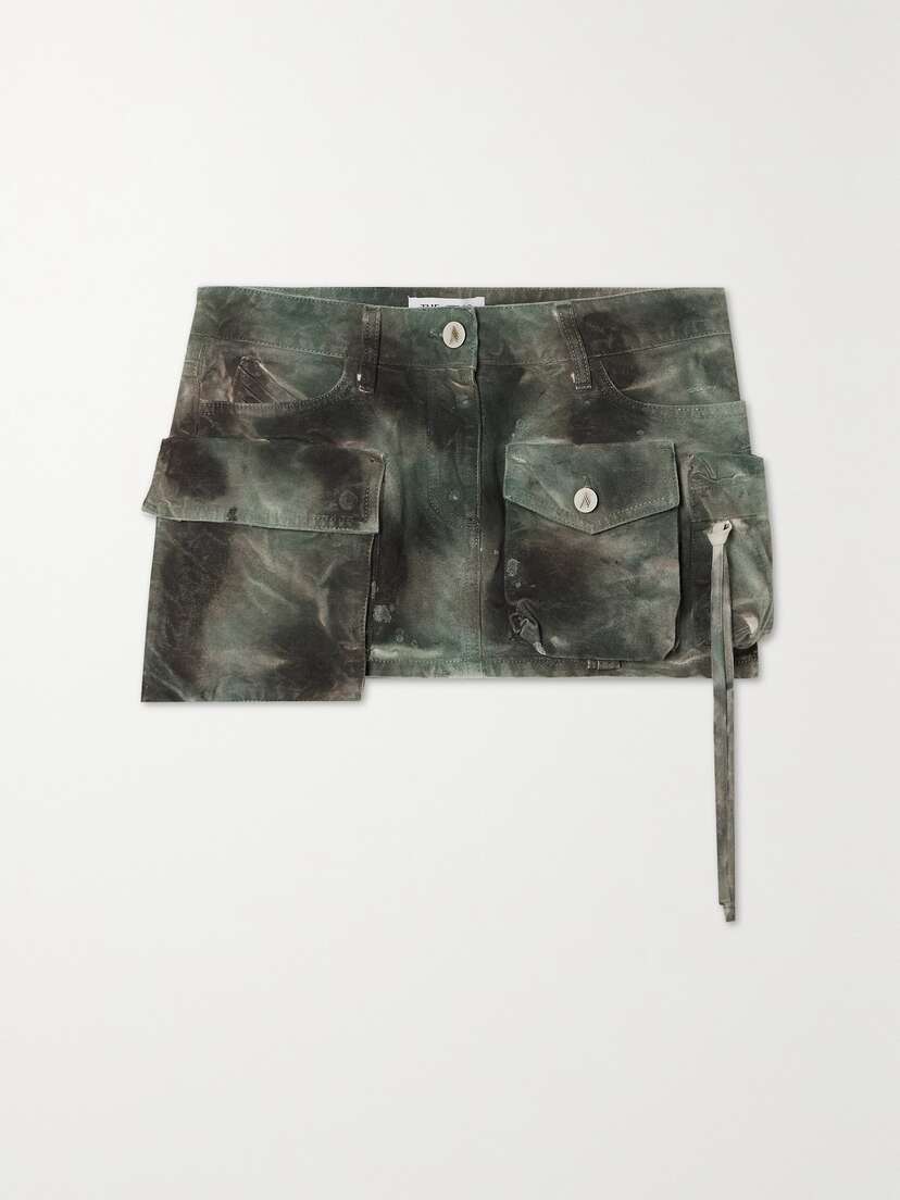 The Attico Fay Camouflage-print Cotton-canvas Mini Skirt