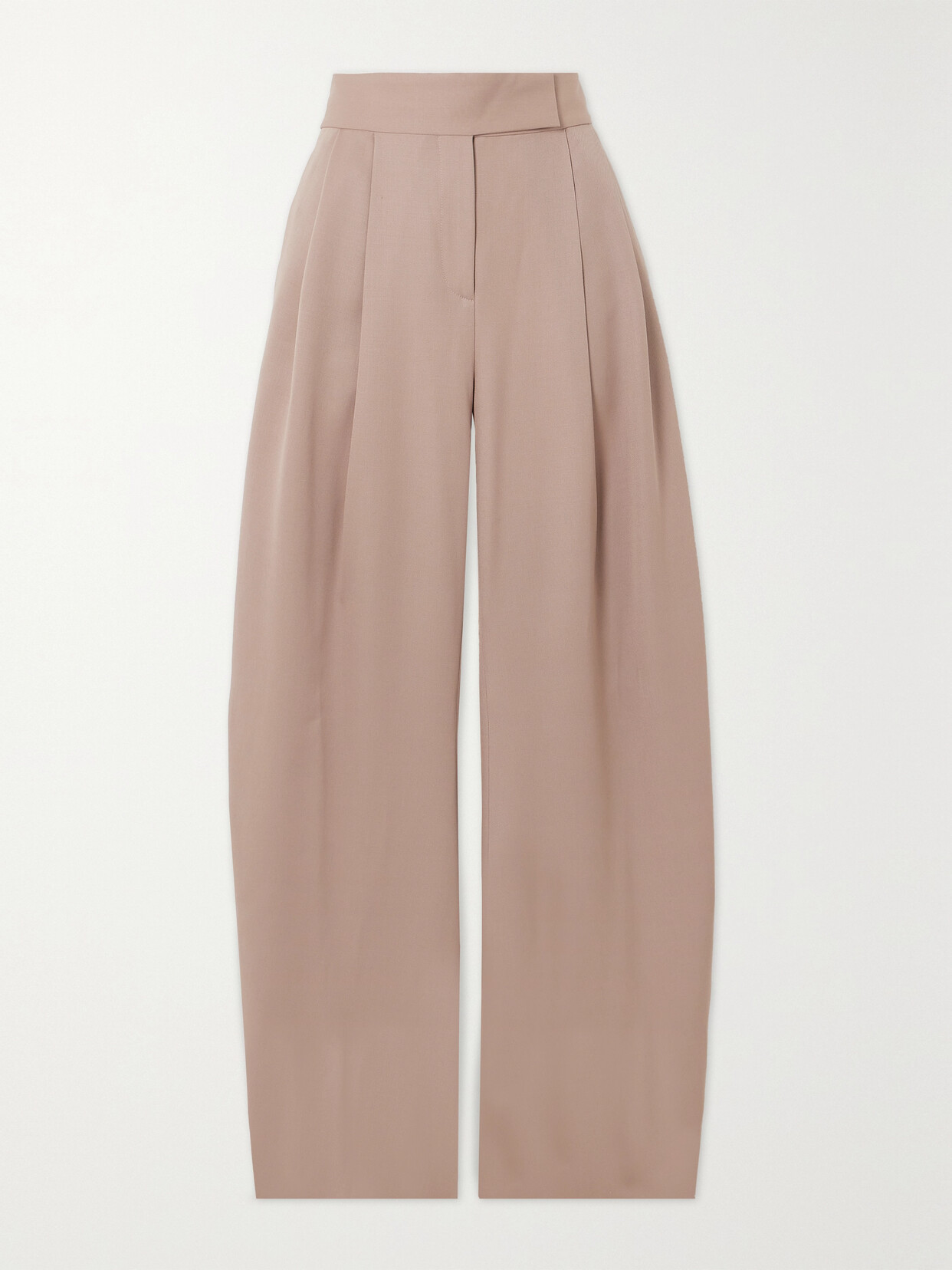 The Attico Gary Wool-twill Wide-leg Pants - Neutrals