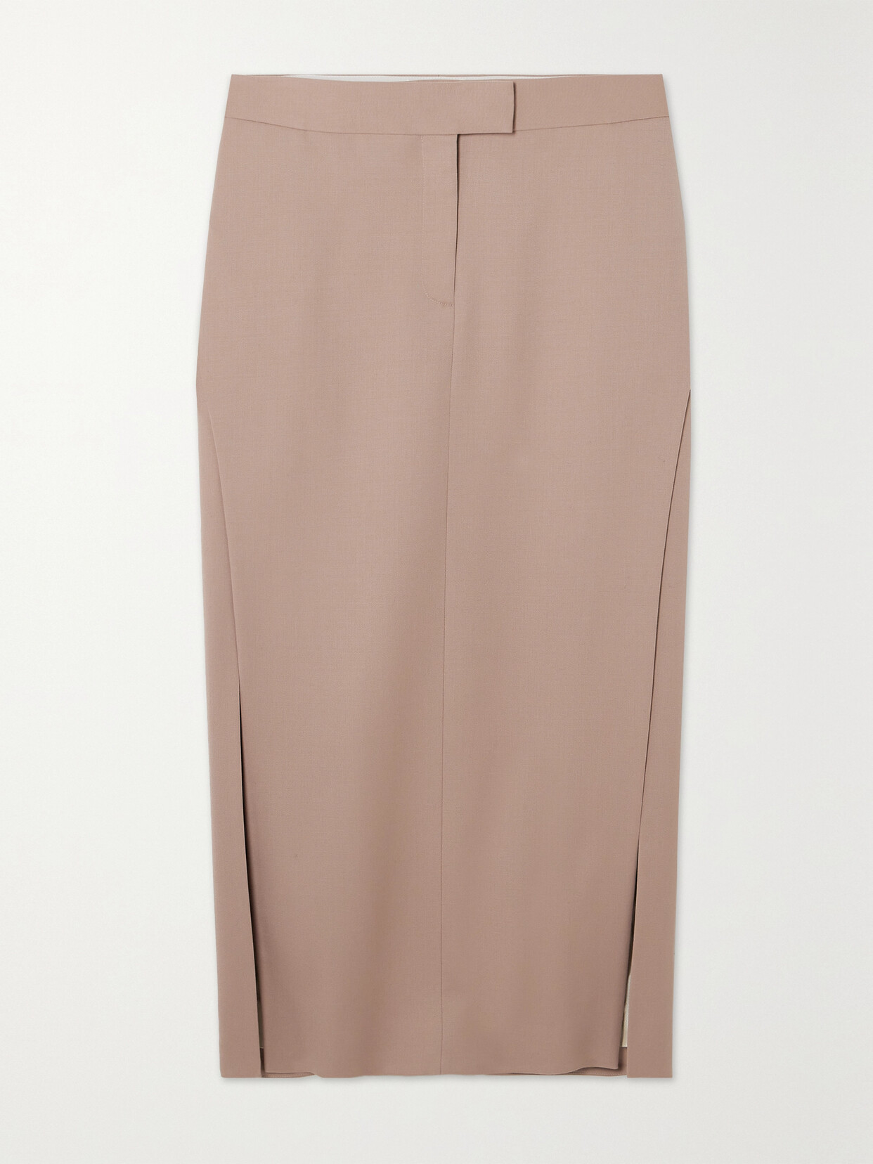 Shop Attico Wool Midi Skirt In Neutrals