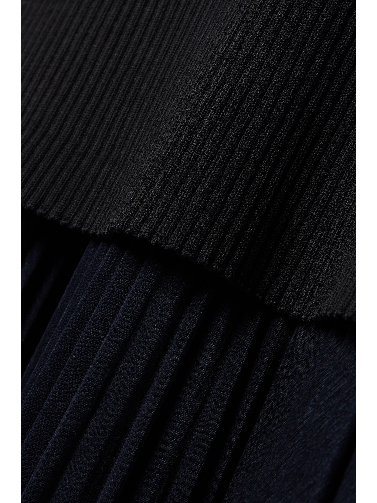 PROENZA SCHOULER NIKI LAYERED PLEATED JERSEY AND RIBBED-KNIT MIDI DRESS