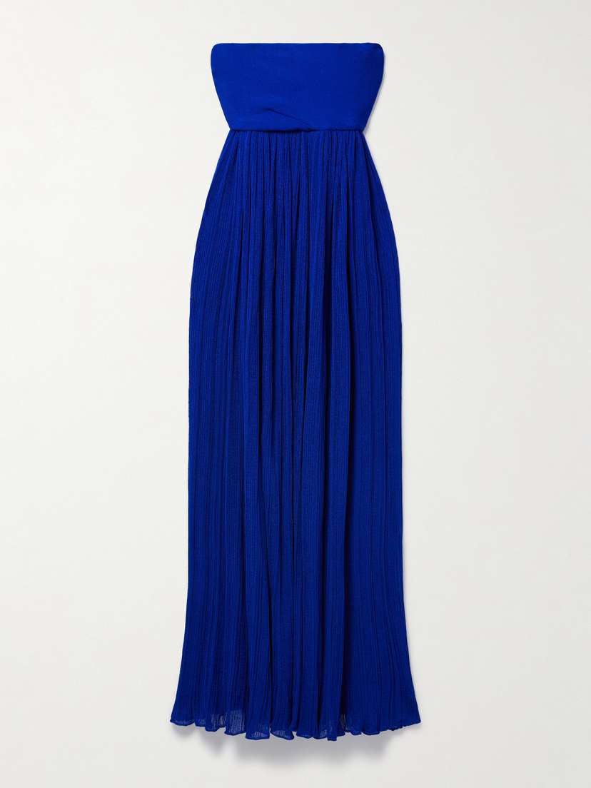 Proenza Schouler Rina Strapless Pleated Ribbed-knit Maxi Dress - x large