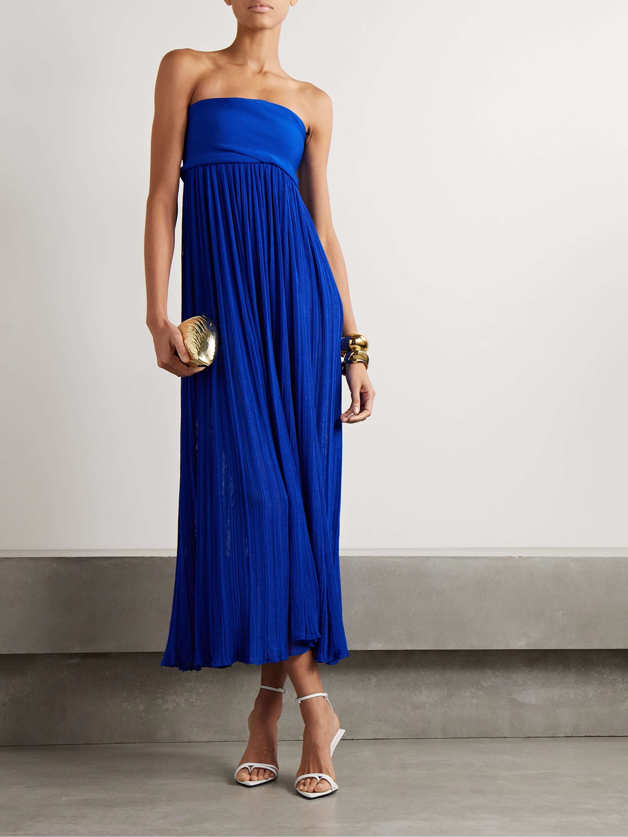 PROENZA SCHOULER Rina strapless pleated ribbed-knit maxi dress | NET-A ...