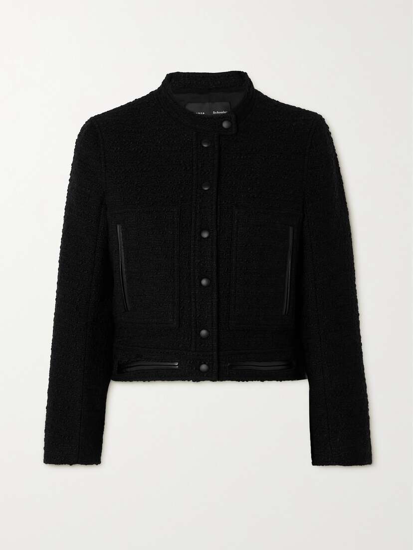 Proenza Schouler Faux Leather-trimmed Bouclé-tweed Jacket