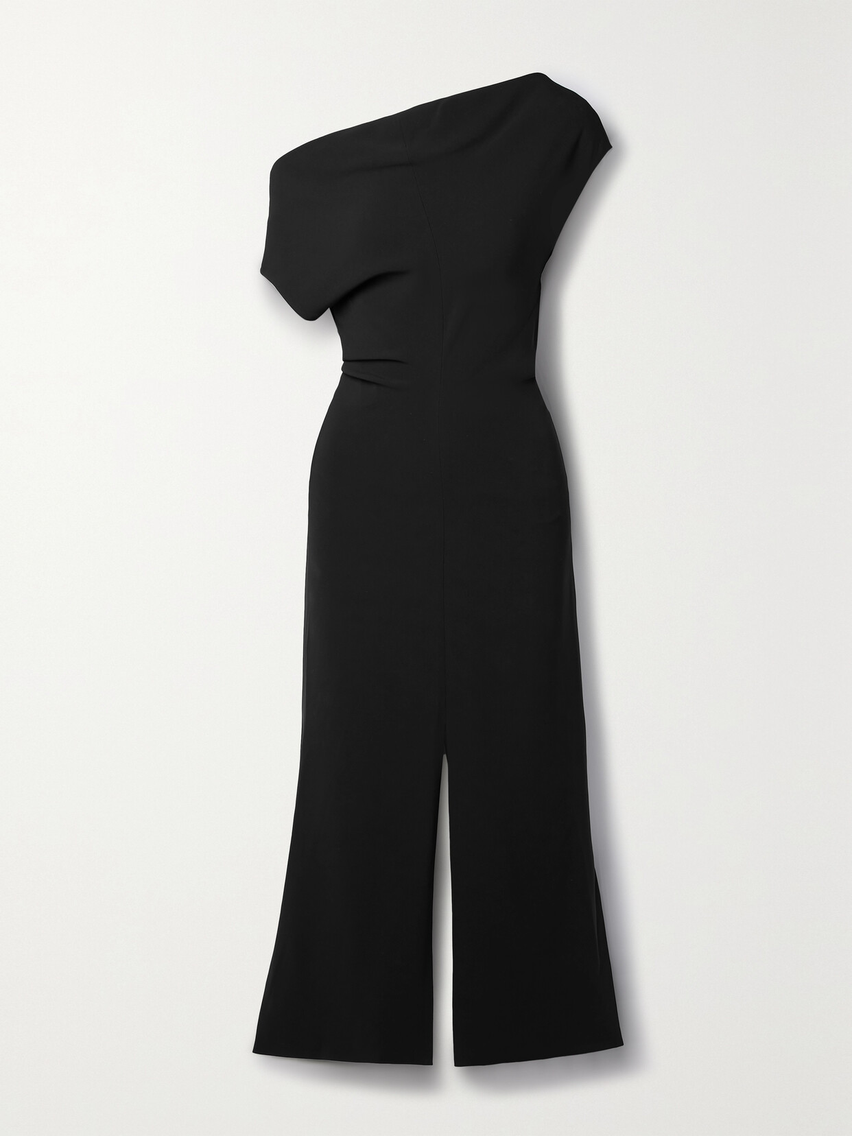 PROENZA SCHOULER ONE-SHOULDER DRAPED CREPE MIDI DRESS