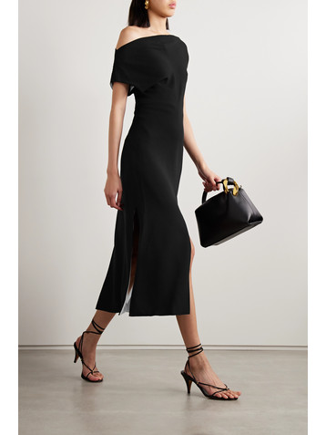 Proenza Schouler One-shoulder draped crepe midi dress