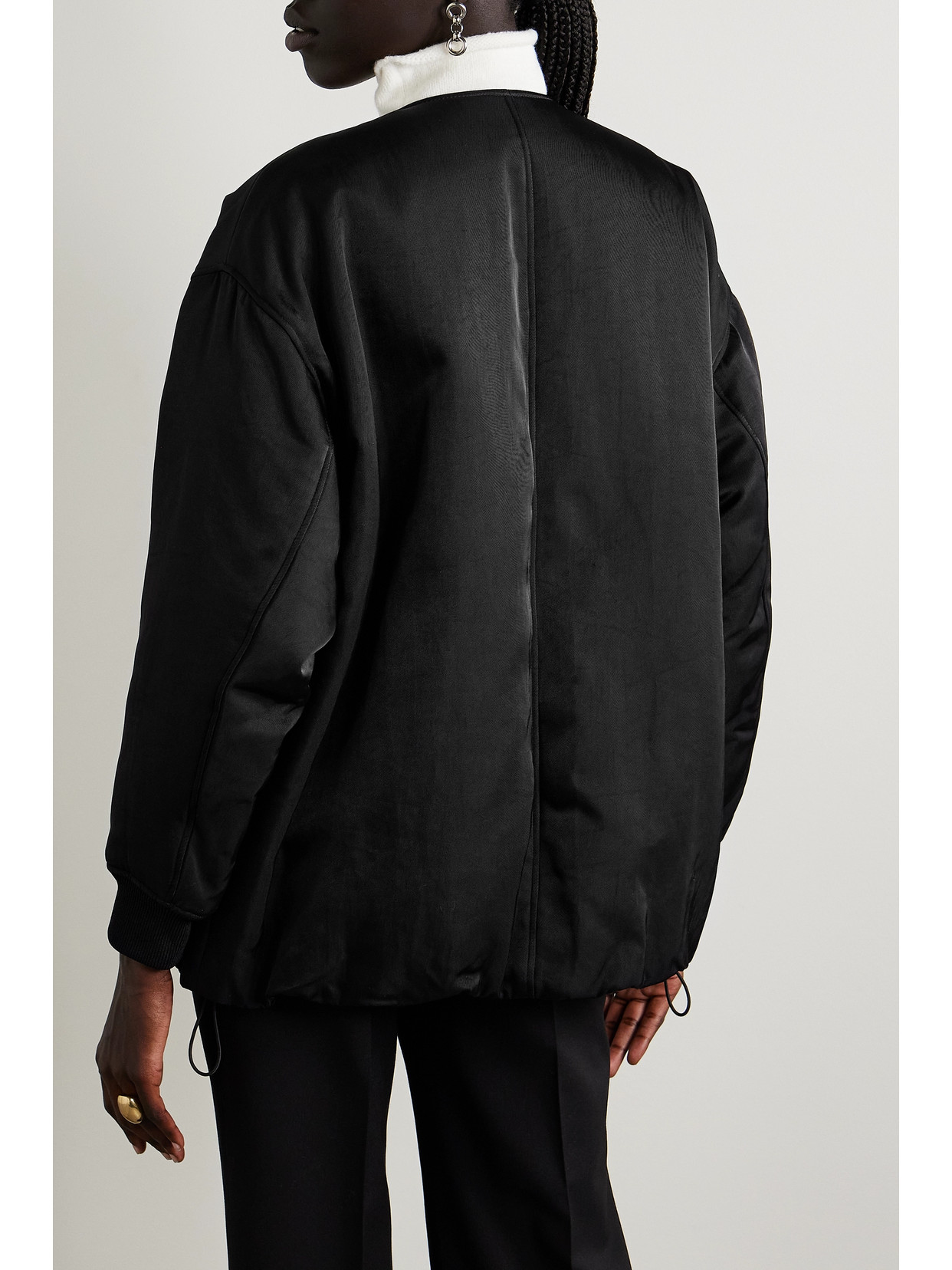 Proenza Schouler Ray Oversized Bomber Jacket In Black