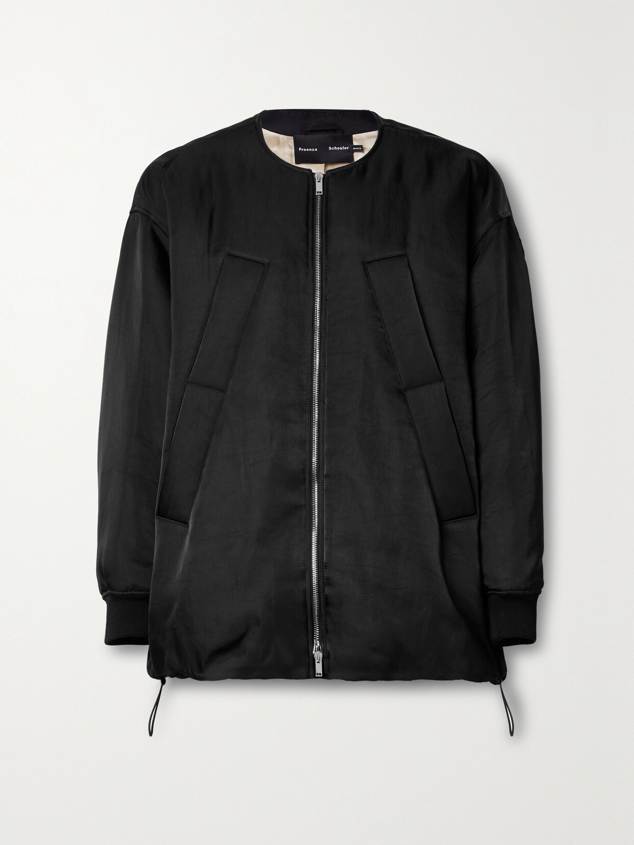 Shop Proenza Schouler Padded Recycled-twill Bomber Jacket In Black