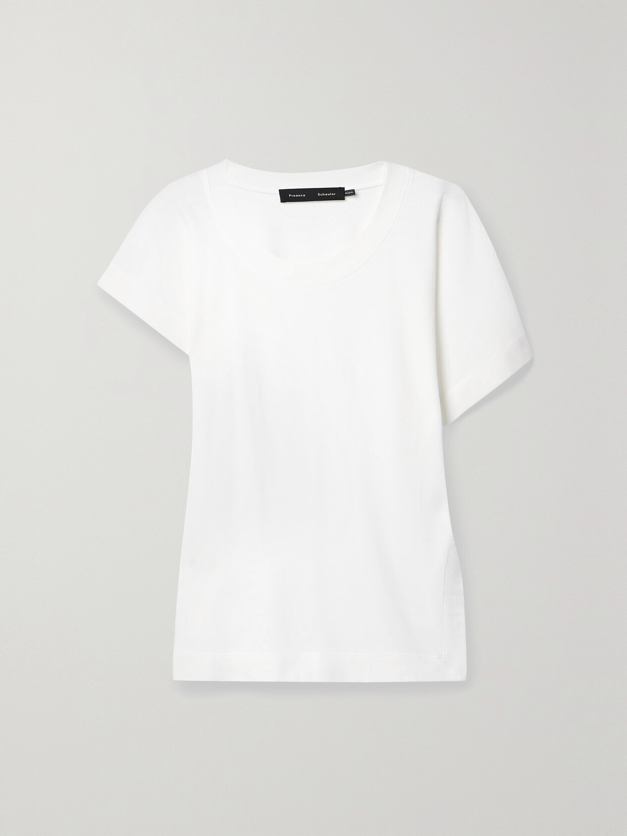 Proenza Schouler Asymmetric Cotton-blend Jersey T-shirt In White