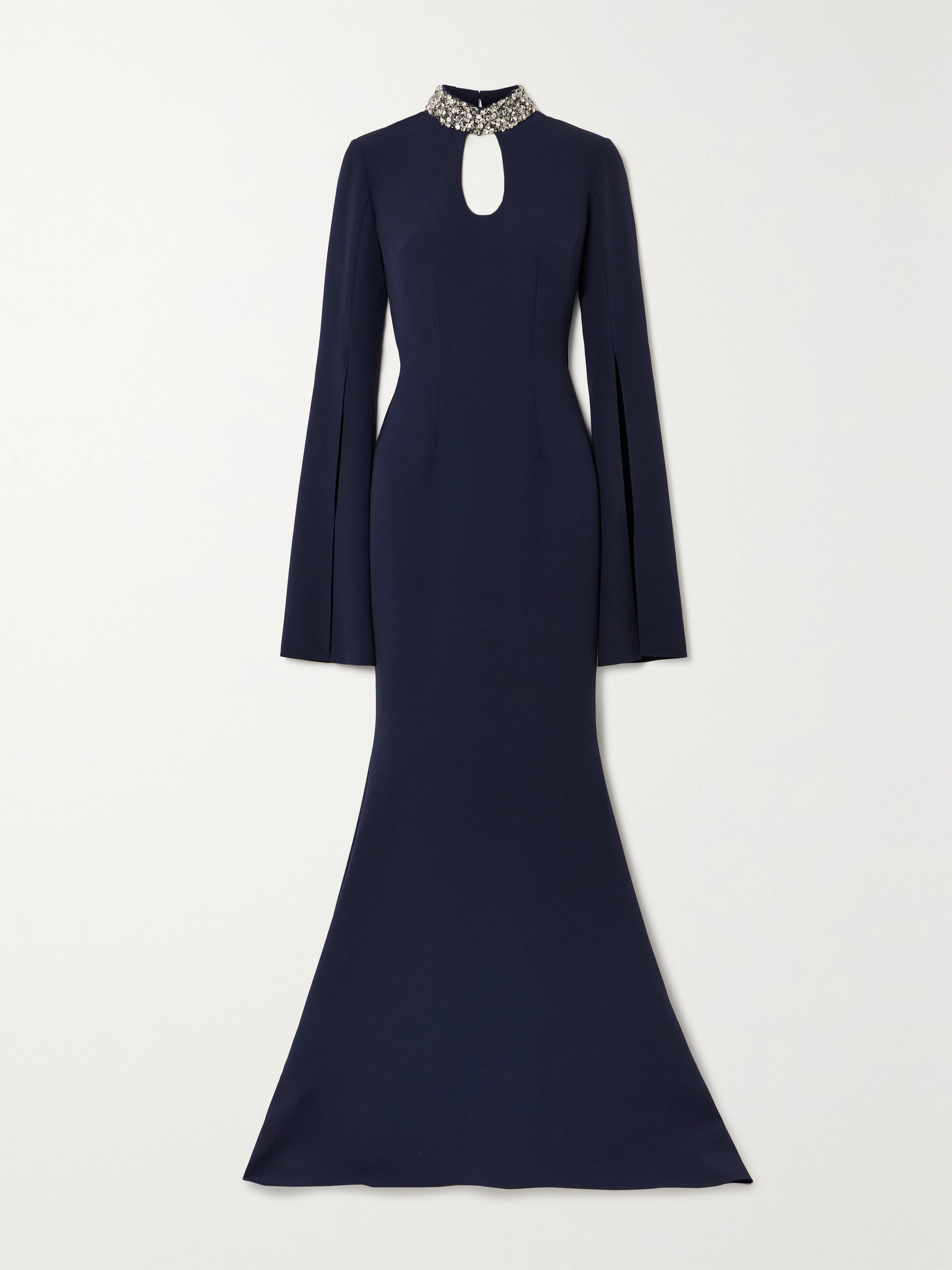 Safiyaa Anouk cutout crystal-embellished stretch-crepe gown