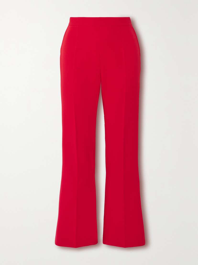 Safiyaa Mari Pleated Stretch-crepe Flared Pants