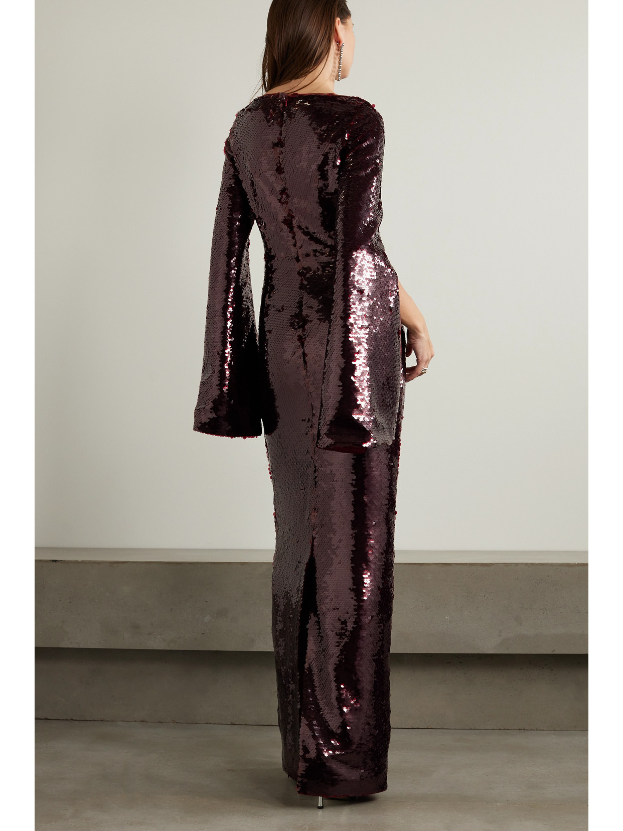 Safiyaa Allinae Sequined Mesh Maxi Dress In Red
