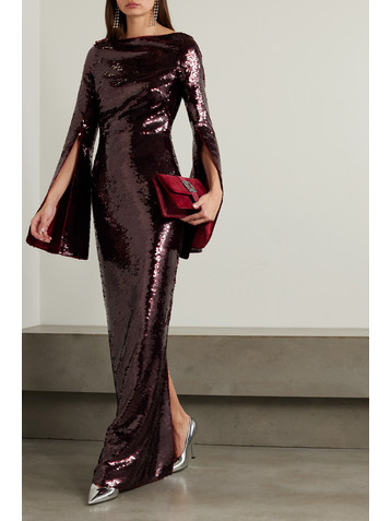 Safiyaa Allinae sequined mesh maxi dress