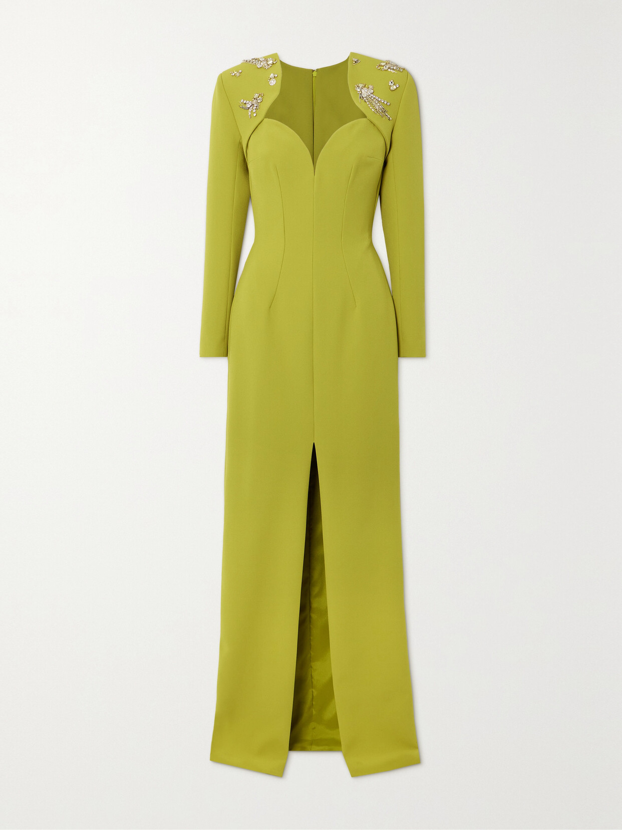Safiyaa Trixie Crystal-embellished Stretch-crepe Gown - Yellow