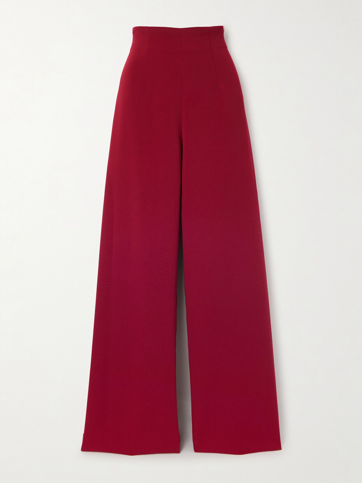 Sergio Hudson Crepe Wide-leg Pants In Burgundy