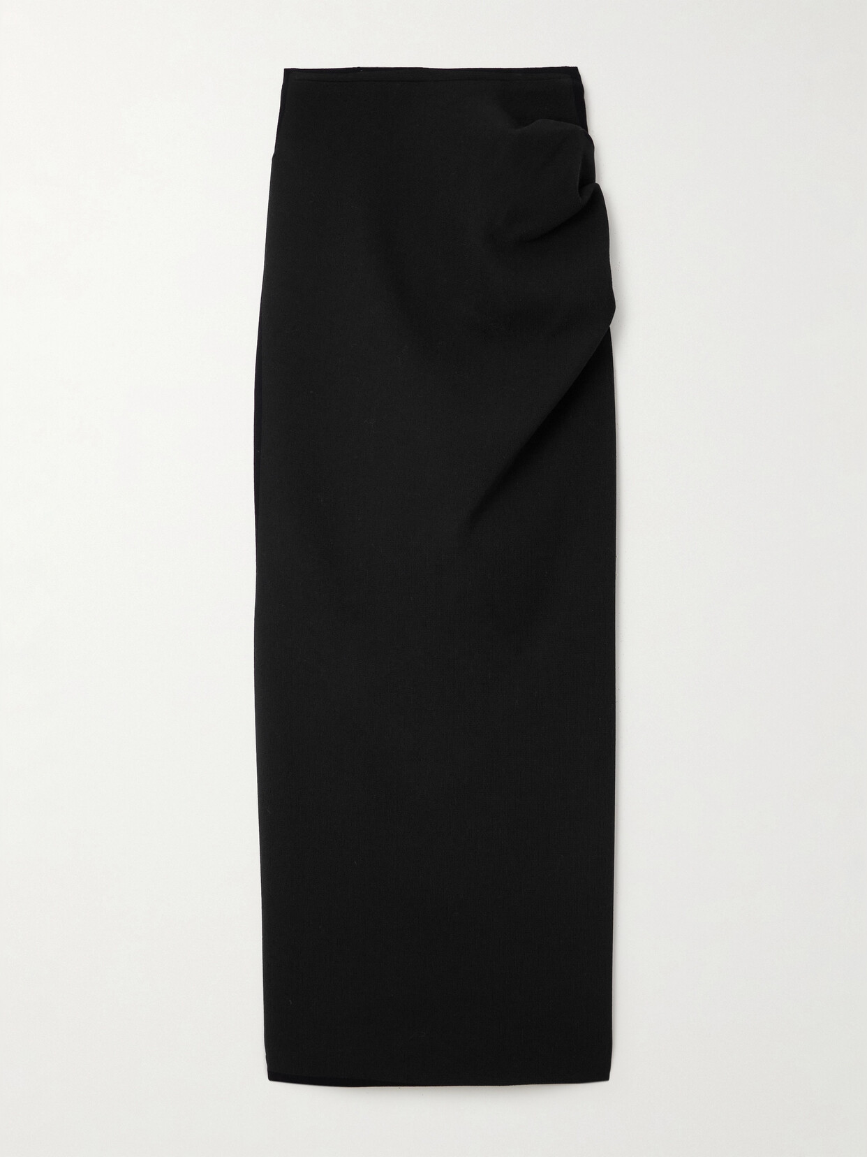 Sergio Hudson Draped Wool-blend Crepe Maxi Skirt In Black