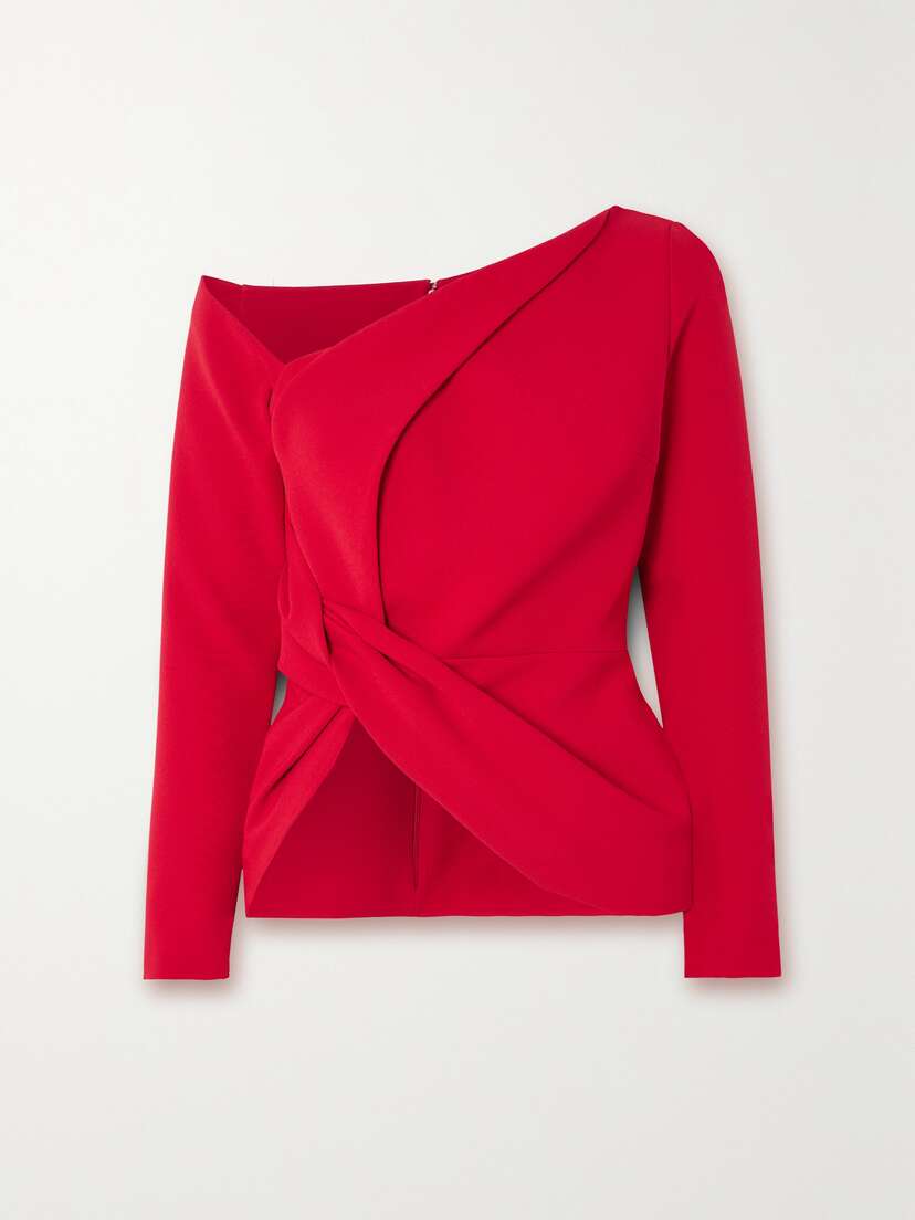 Safiyaa Bellene One-shoulder Asymmetric Draped Stretch-crepe Top