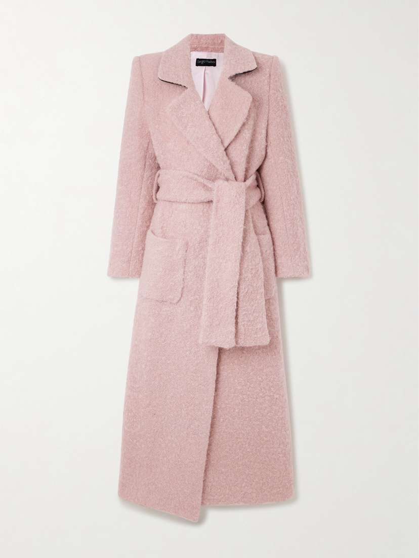 Sergio Hudson Belted Mohair And Wool-blend Coat