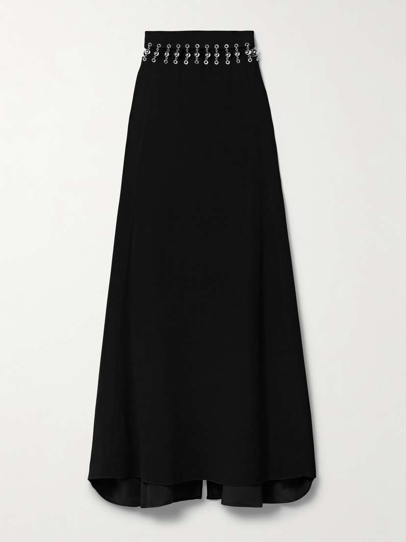 Rabanne Cutout Embellished Cady Maxi Skirt