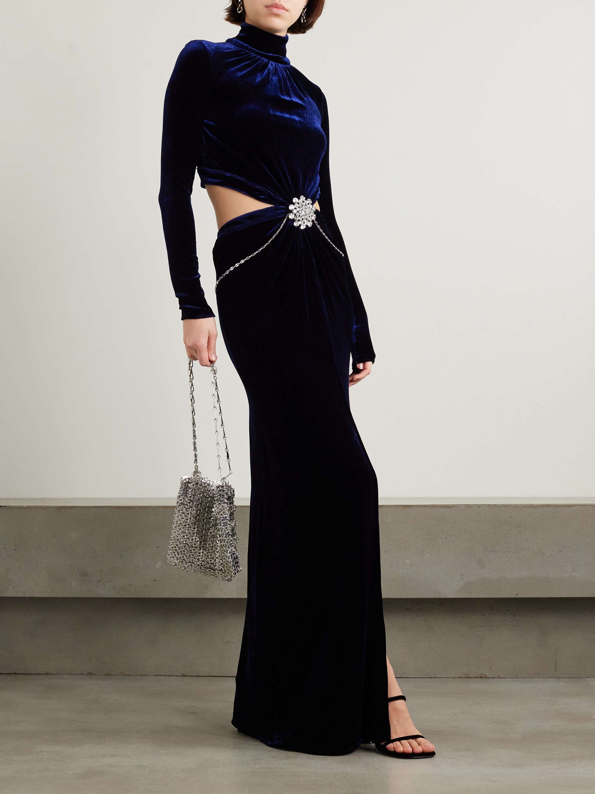 Velvet maxi dress store