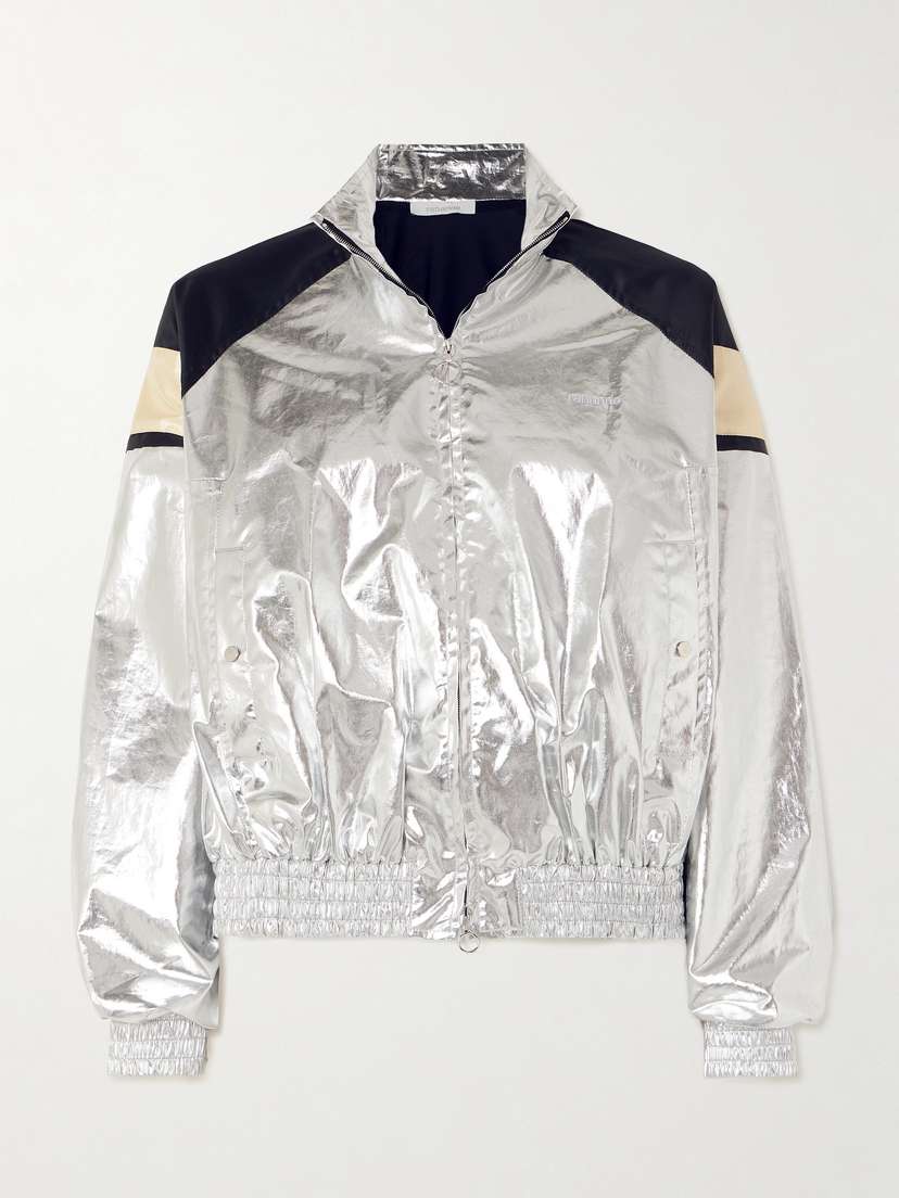 Rabanne Metallic Satin-trimmed Coated Cotton-blend Jacket