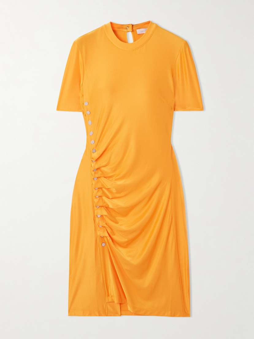 Rabanne Embellished Stretch-satin Mini Dress