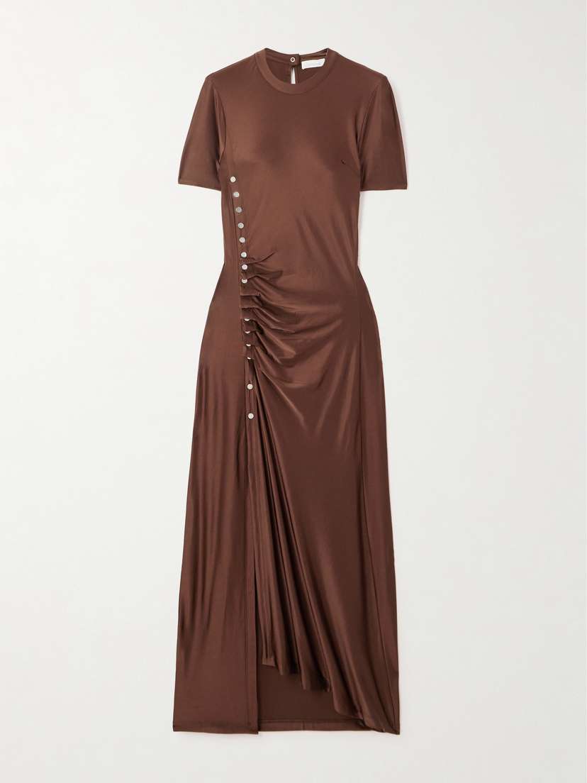 Rabanne Embellished Stretch-satin Maxi Dress