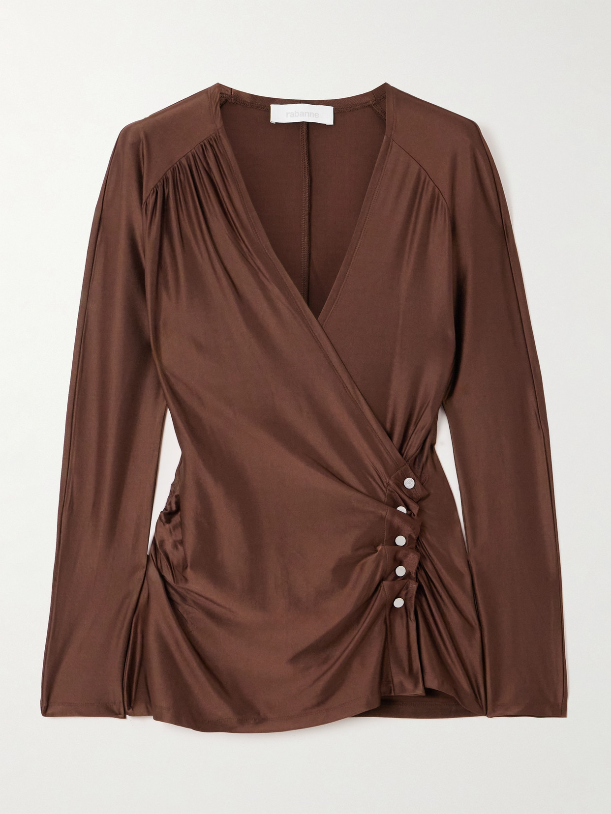 Rabanne Stretch-satin Top In Brown