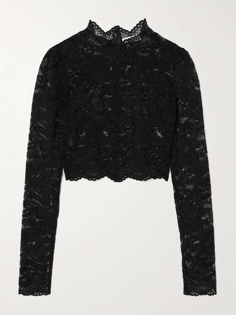 Rabanne Cropped Stretch-lace Top