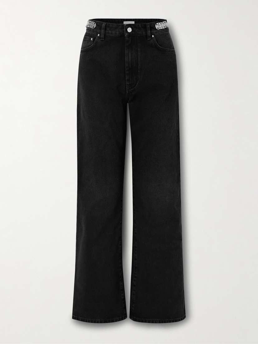 Rabanne Chainmail-embellished High-rise Straight-leg Jeans