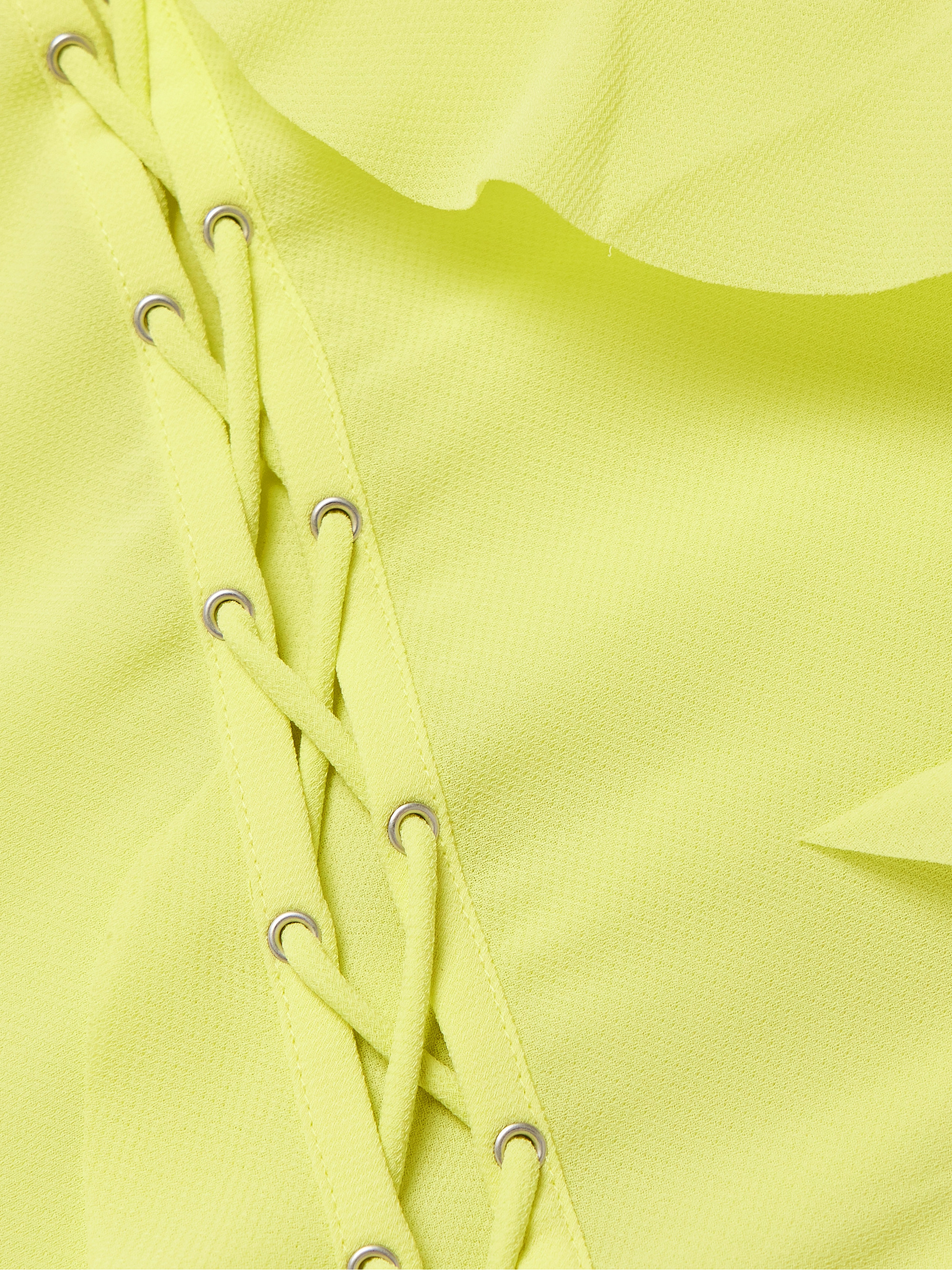 Acne Studios Lace-up ruffled hammered-crepe mini dress thumbnail