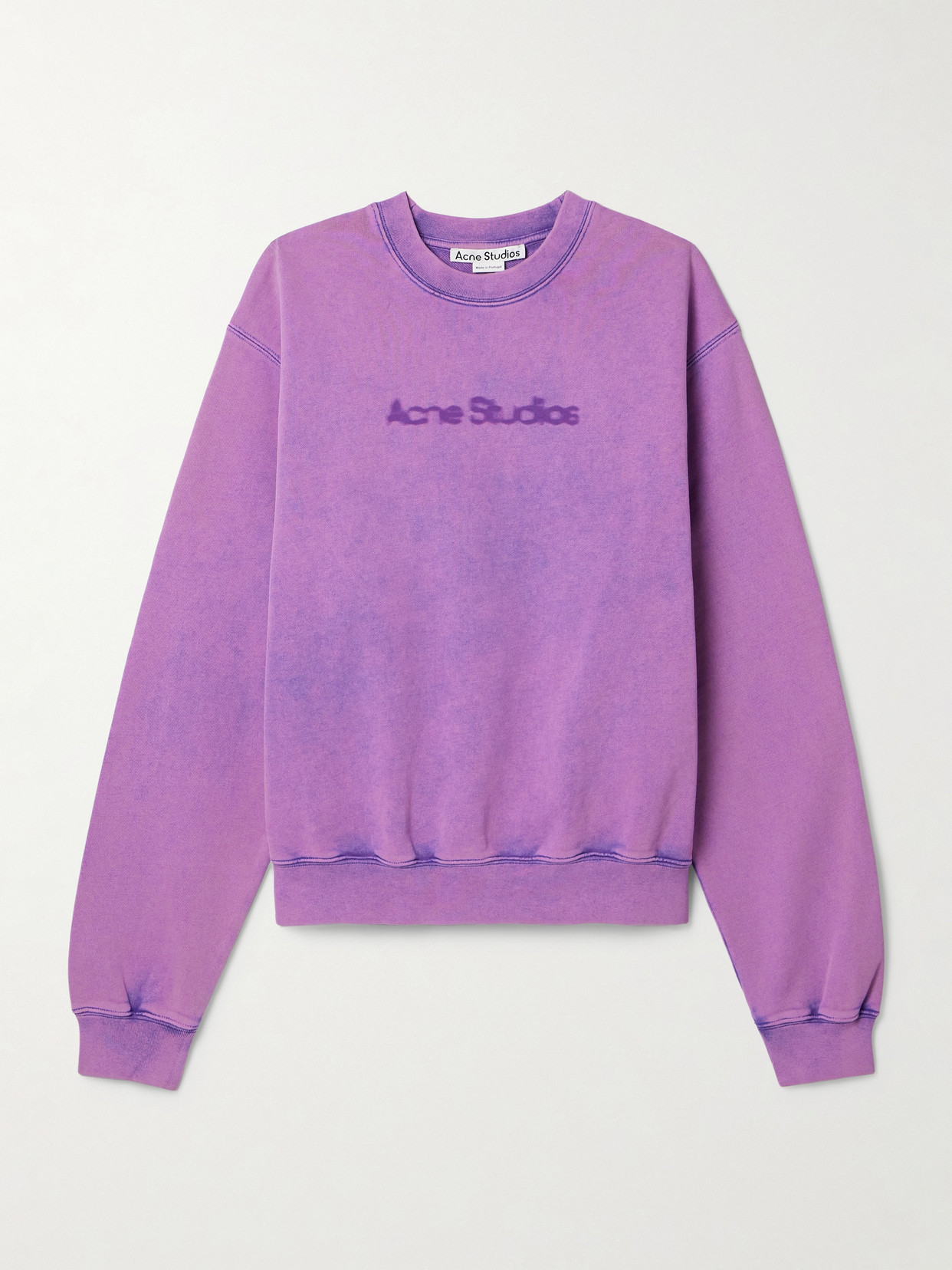 Acne Studios Printed Cotton-jersey Sweatshirt In Add Bright Purple