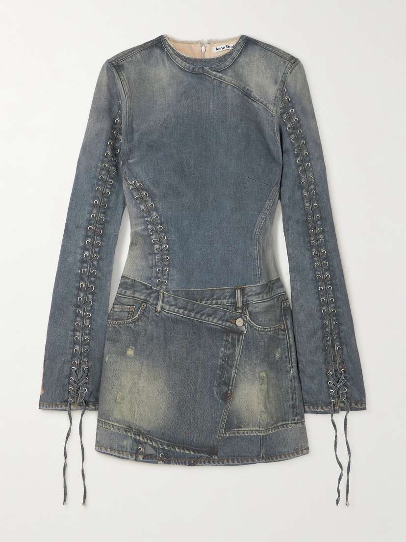 Acne Studios Printed Stretch-cotton Mini Dress - EU 42