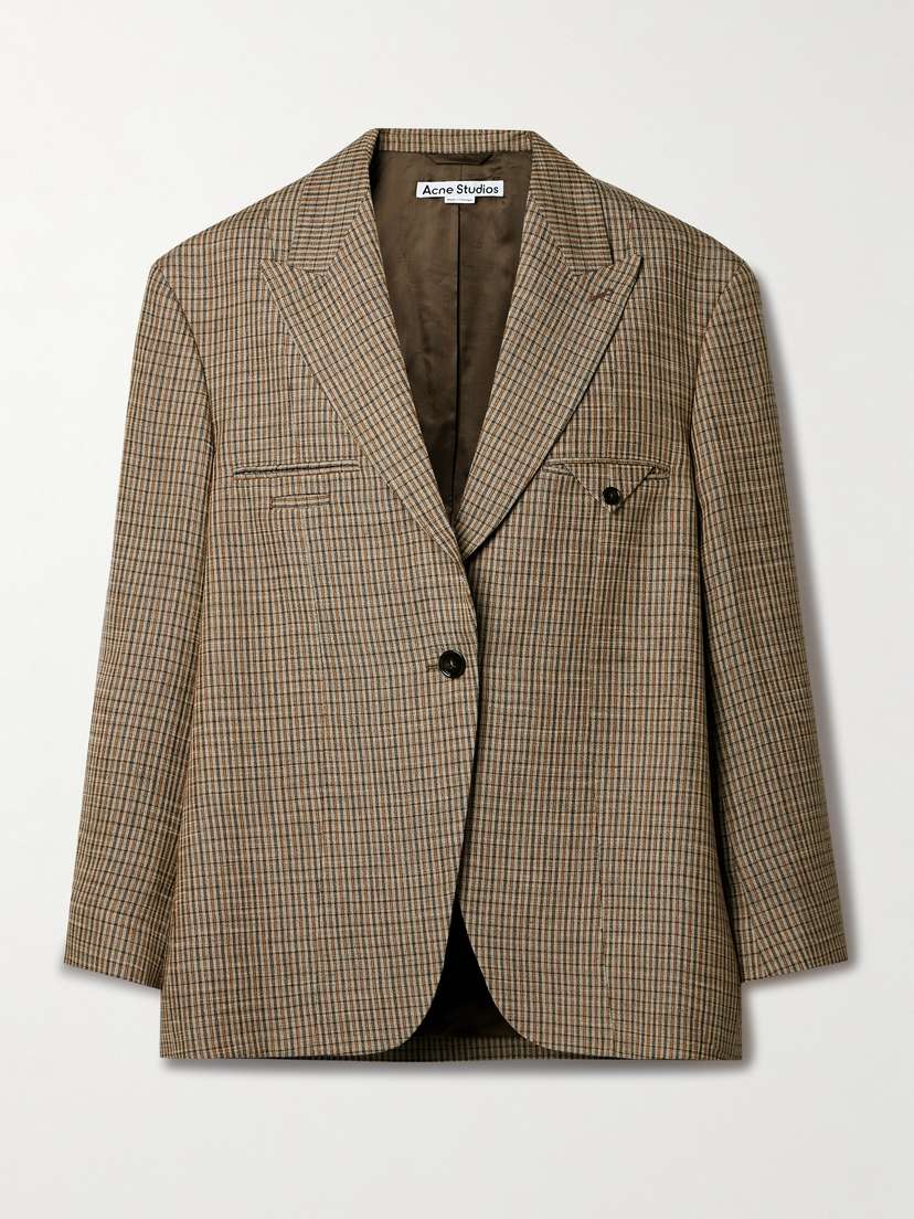 Acne Studios Checked Linen-blend Blazer - EU 42