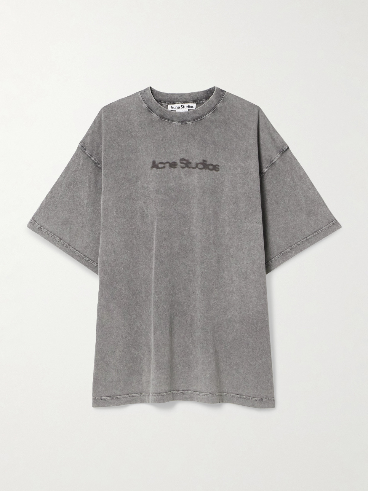 Acne Studios Logo Cotton Jersey T-shirt In Gray