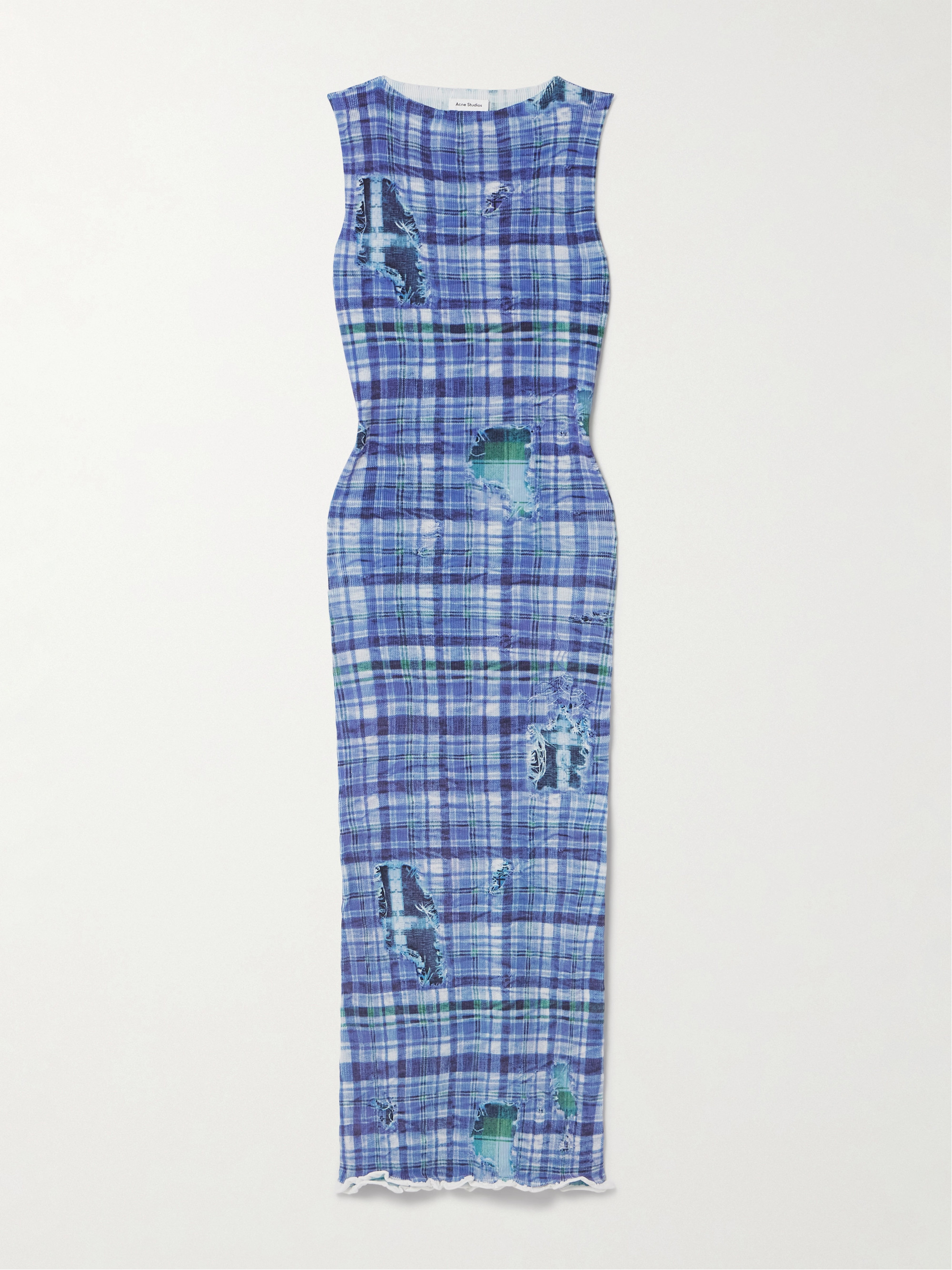 Acne Studios Printed ribbed stretch-knit midi dress thumbnail