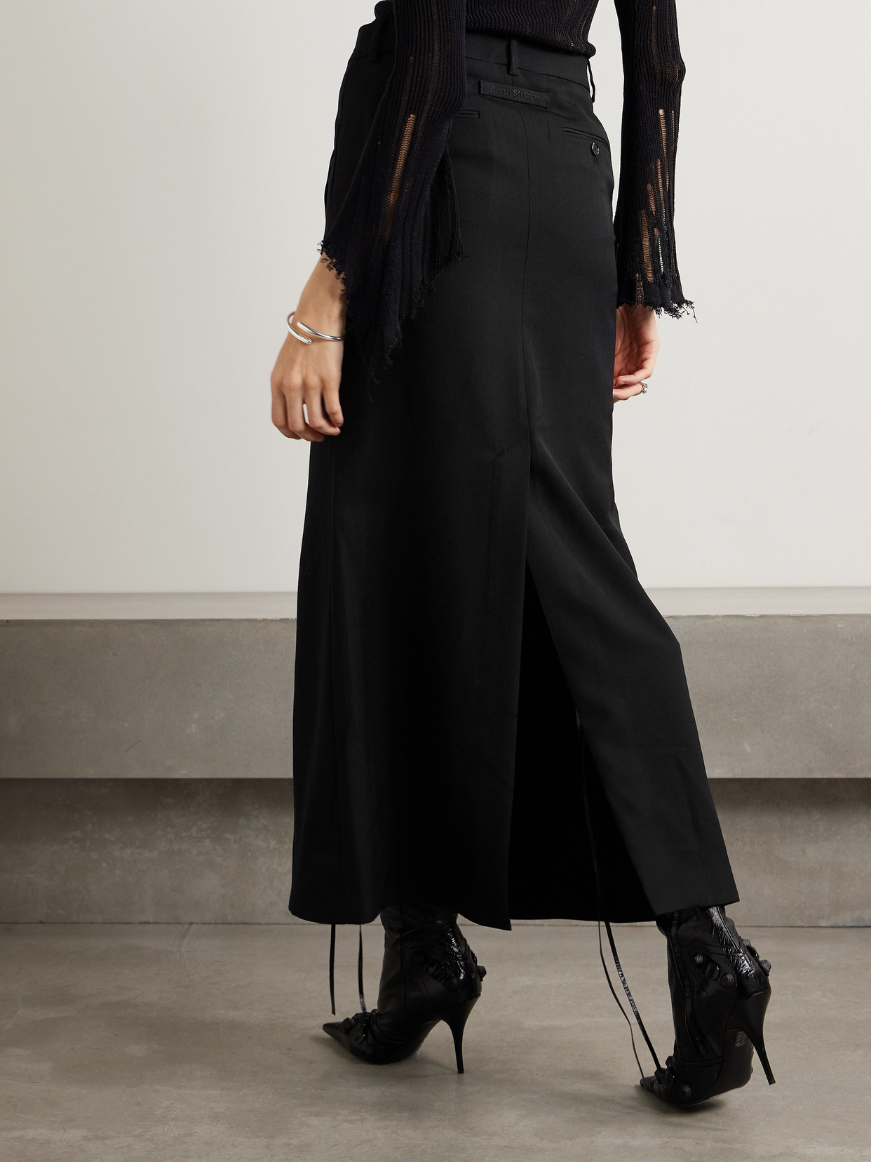 Acne Studios Grain De Poudre Maxi Skirt In Black
