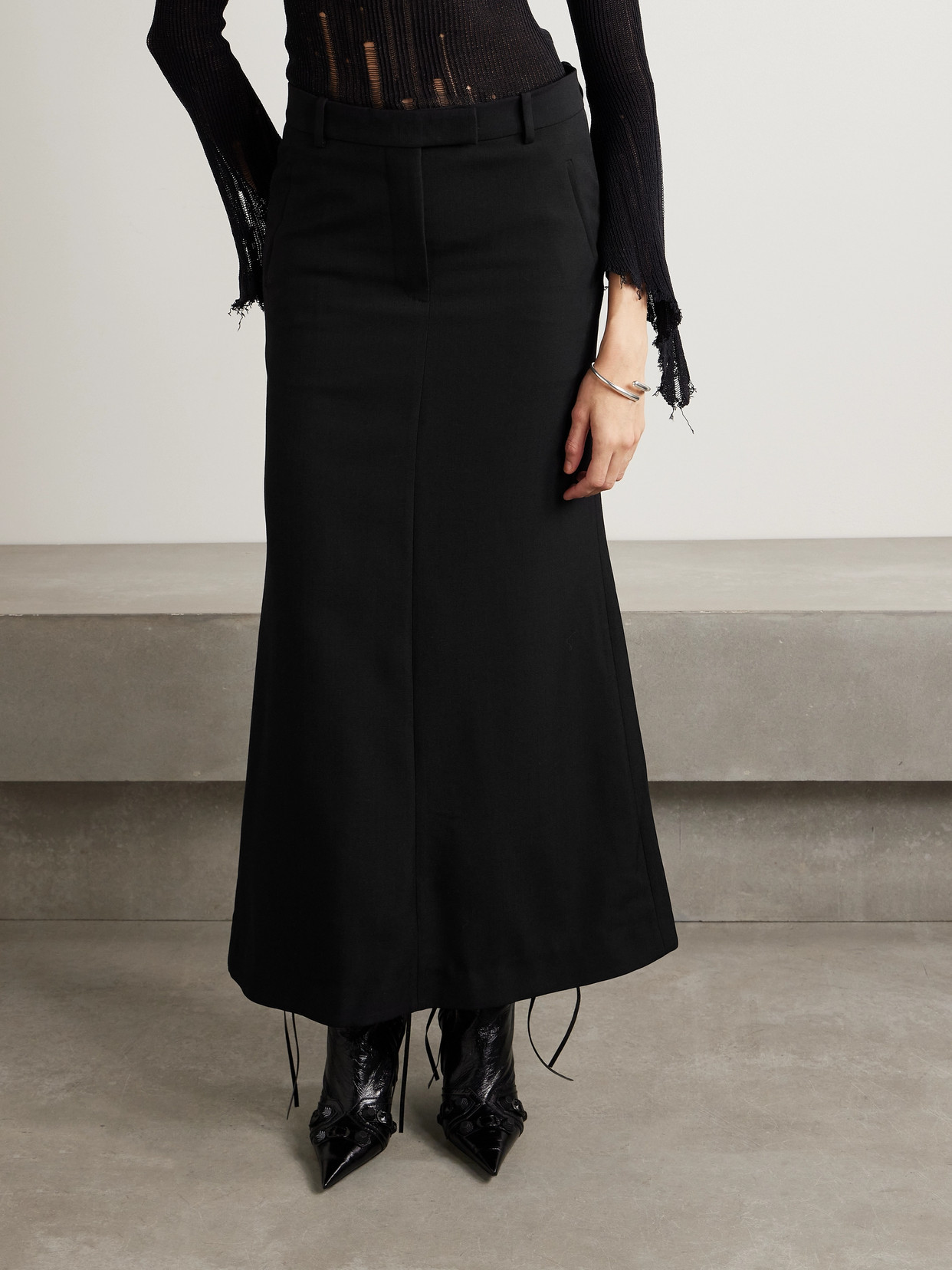 Acne Studios Grain De Poudre Maxi Skirt In Black