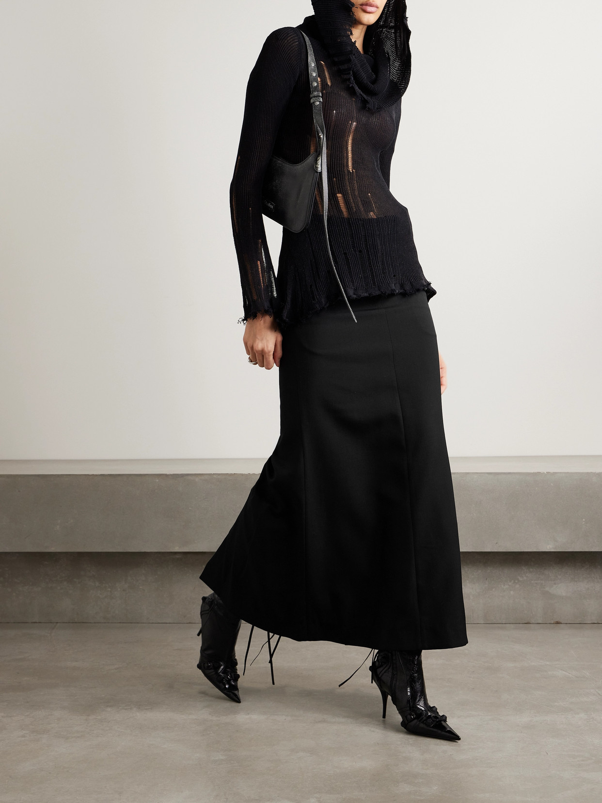 Acne Studios Grain De Poudre Maxi Skirt In Black