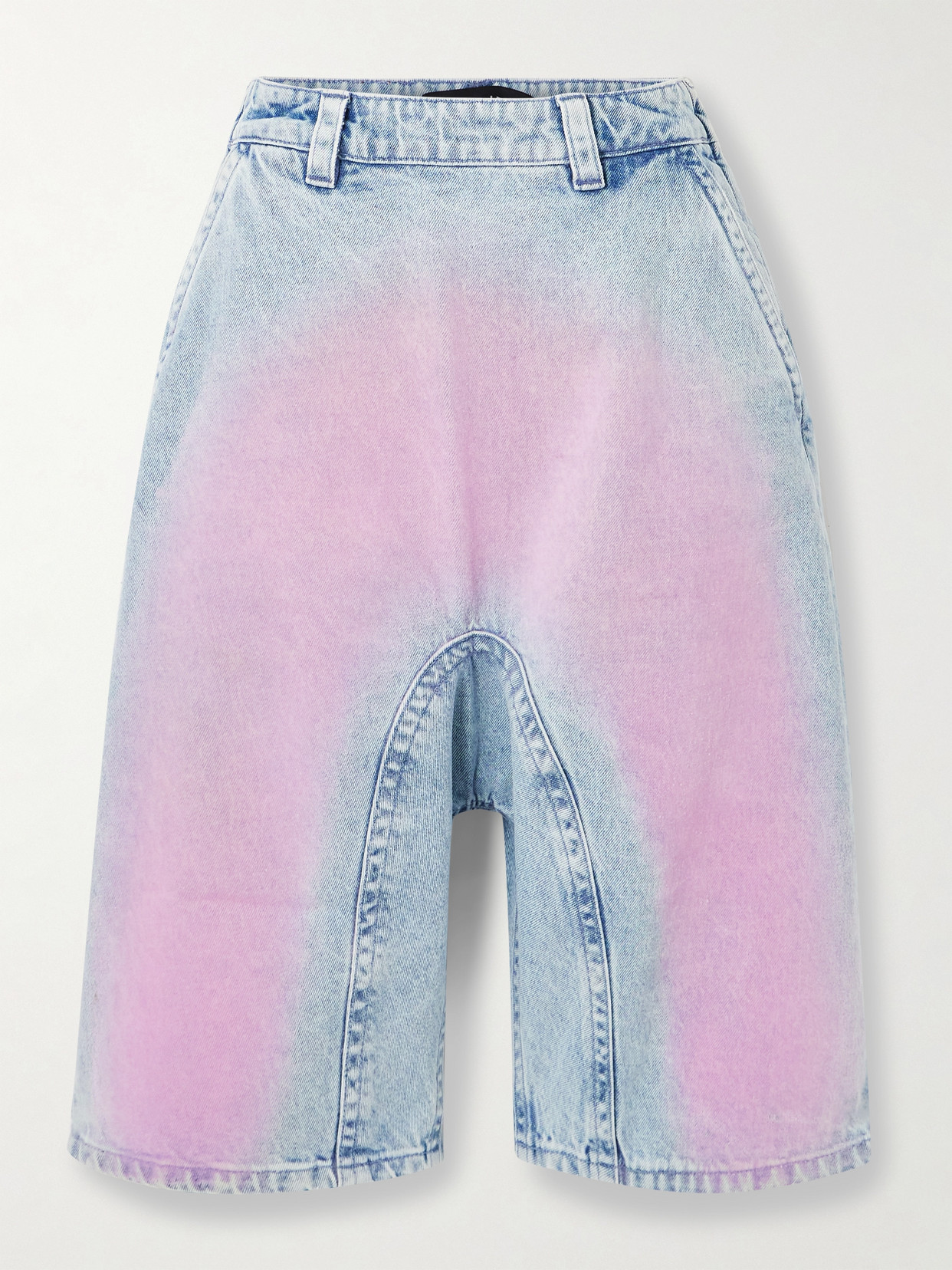 Shop Y/project Soufflé Flocked Denim Shorts In Blue