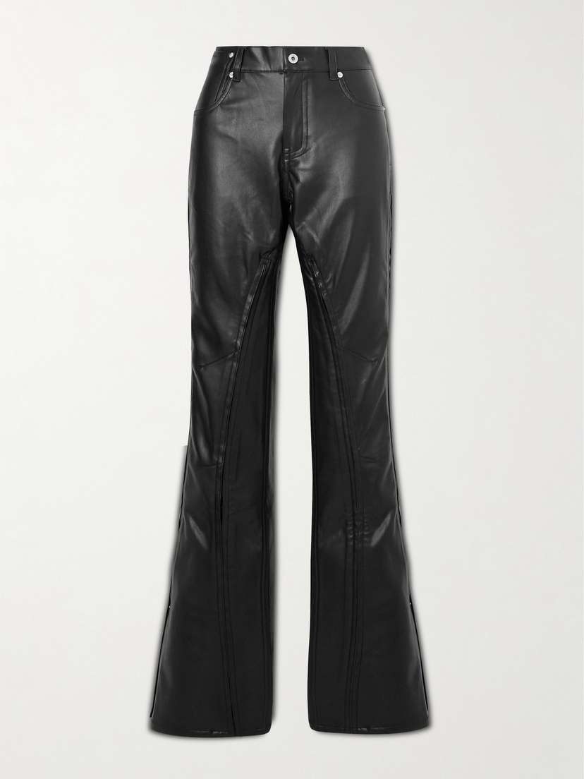 Y/Project Convertible Faux Leather Straight-leg Pants