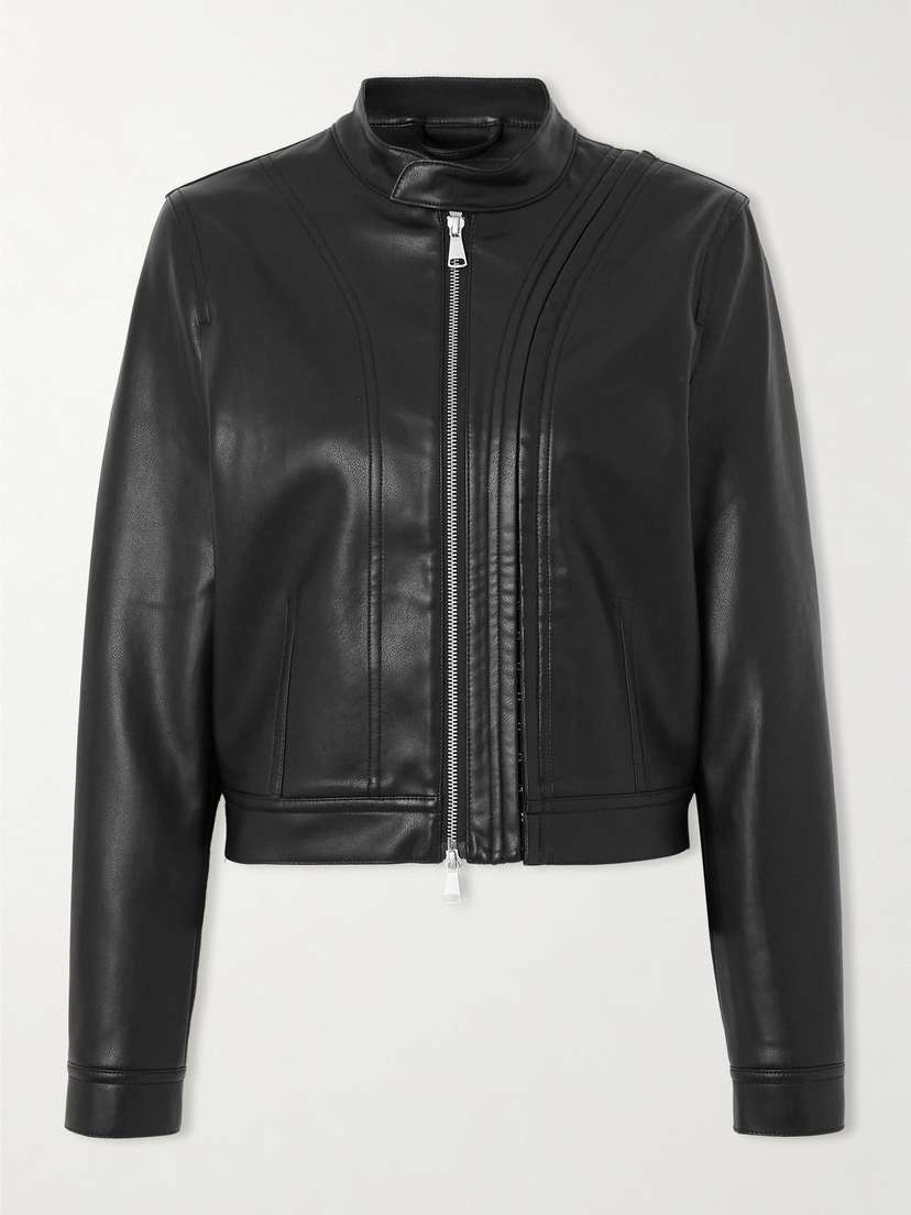 Y/Project Faux Leather Cropped Biker Jacket