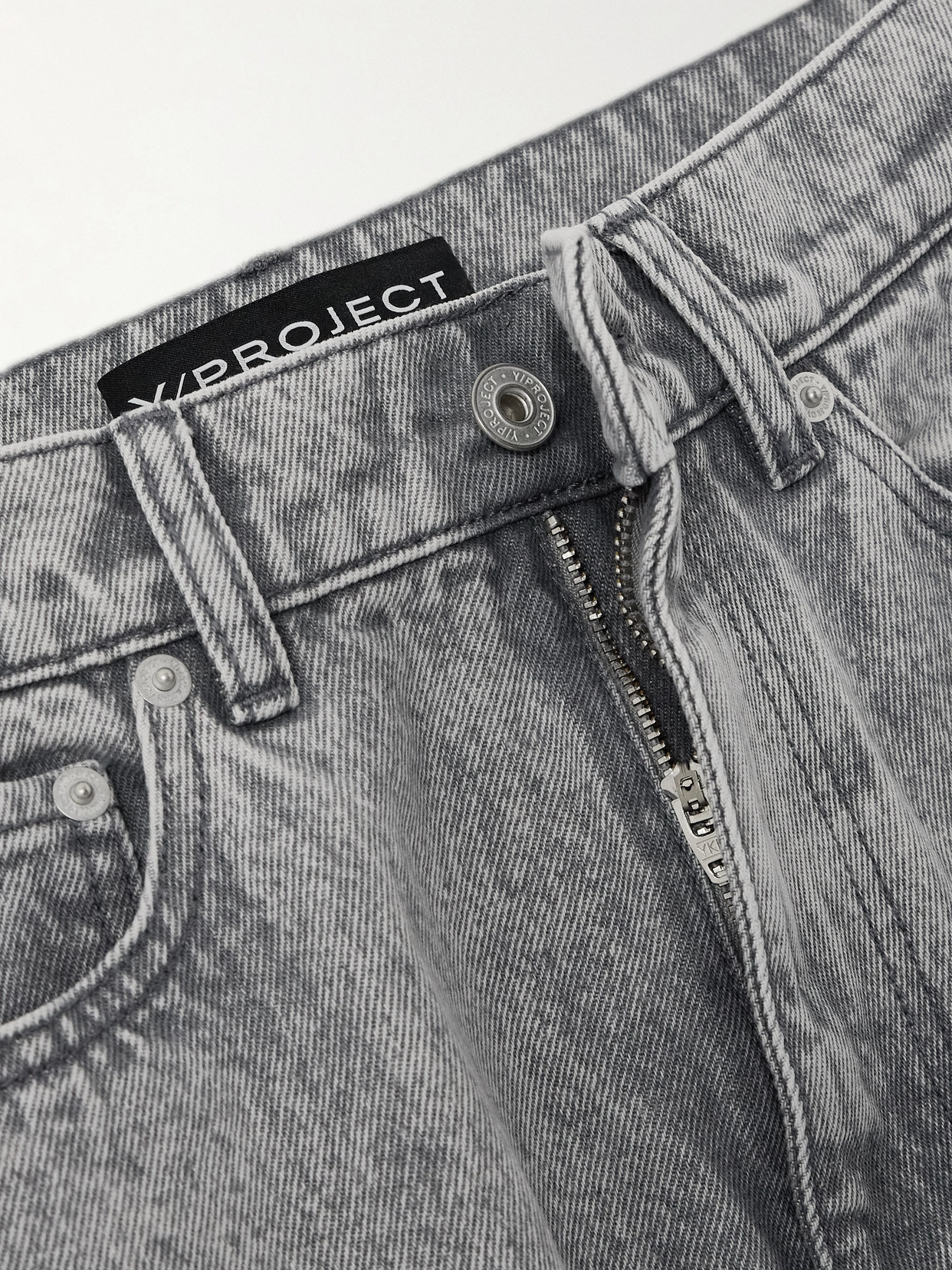 Y/Project - Snap Off Chap Convertible High-Rise Organic Straight-Leg Jeans