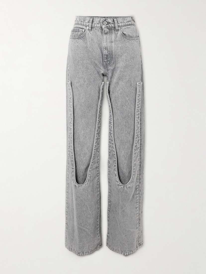 Y/Project Snap Off Chap Convertible High-rise Organic Straight-leg Jeans