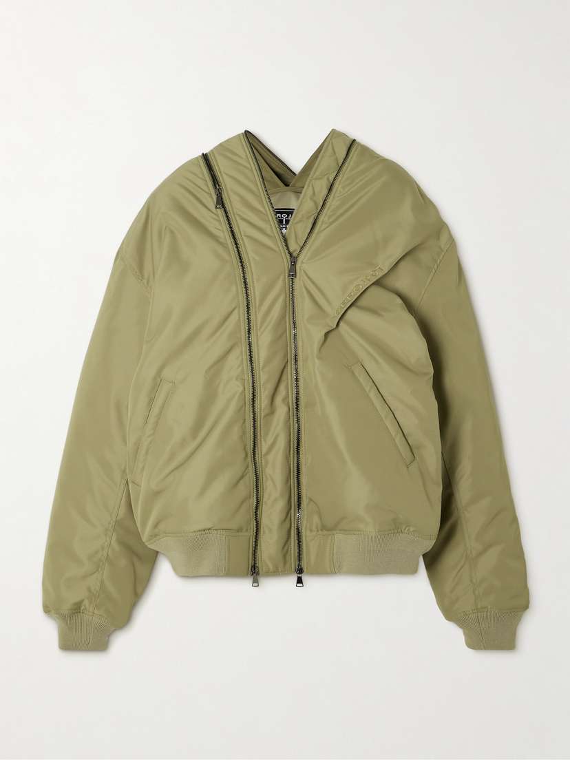 Y/Project Zip-detailed Embroidered Padded Shell Bomber