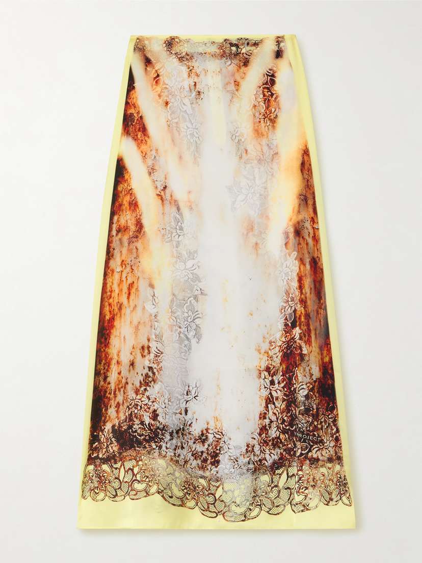 Y/Project Printed Satin Maxi Skirt