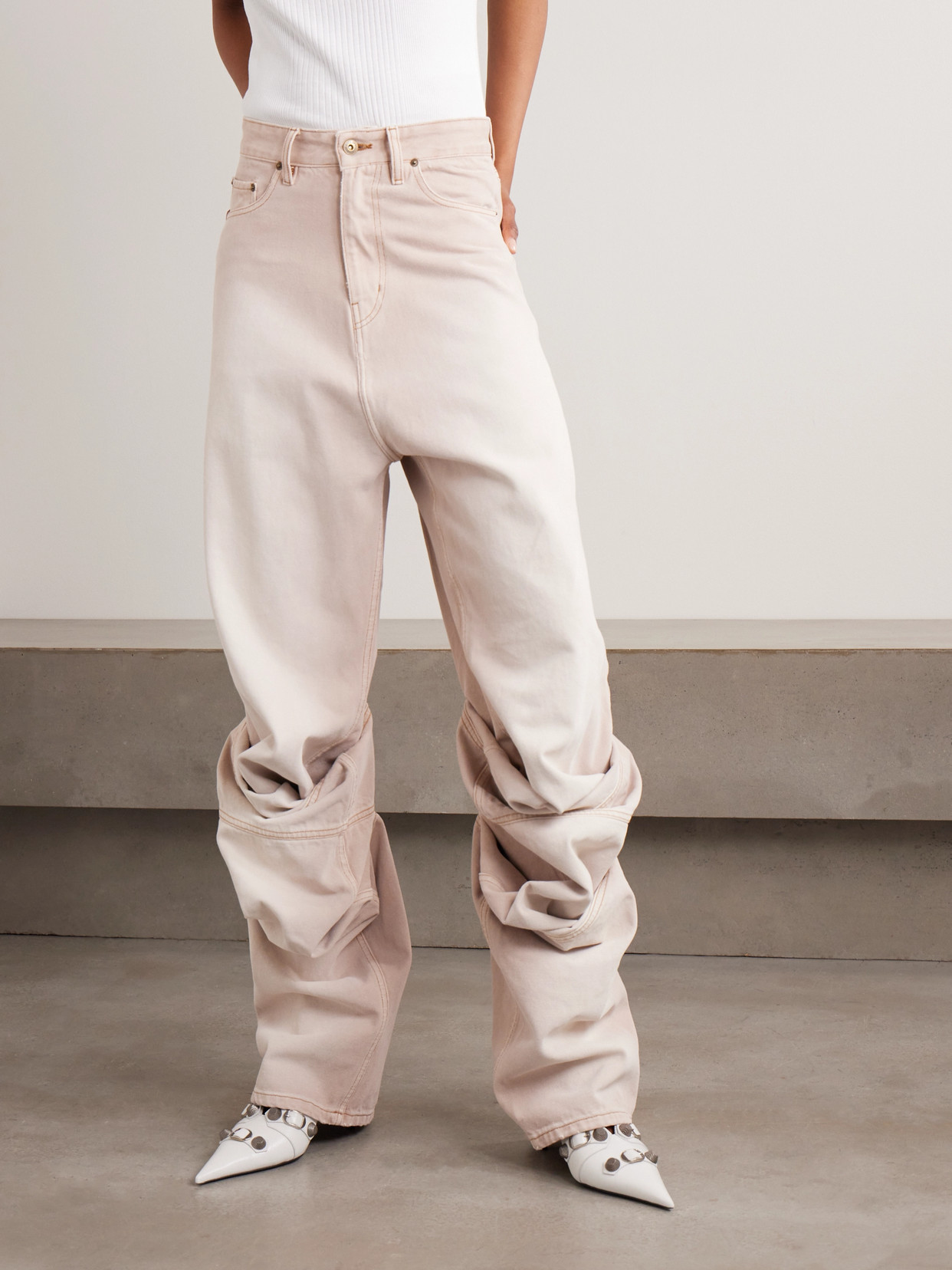 Y/Project - Gathered Mid-Rise Wide- Leg