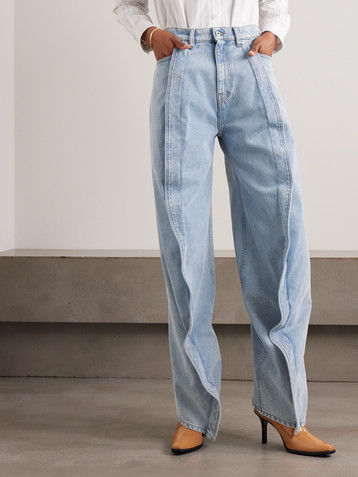 Y/Project Evergreen layered ruffled high-rise wide-leg organic jeans