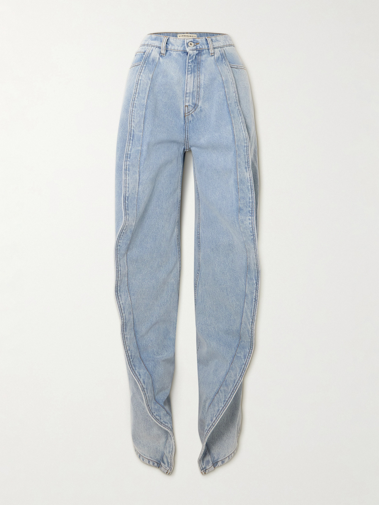 Shop Y/project Evergreen Layered Low-rise Organic Jeans In Unknown