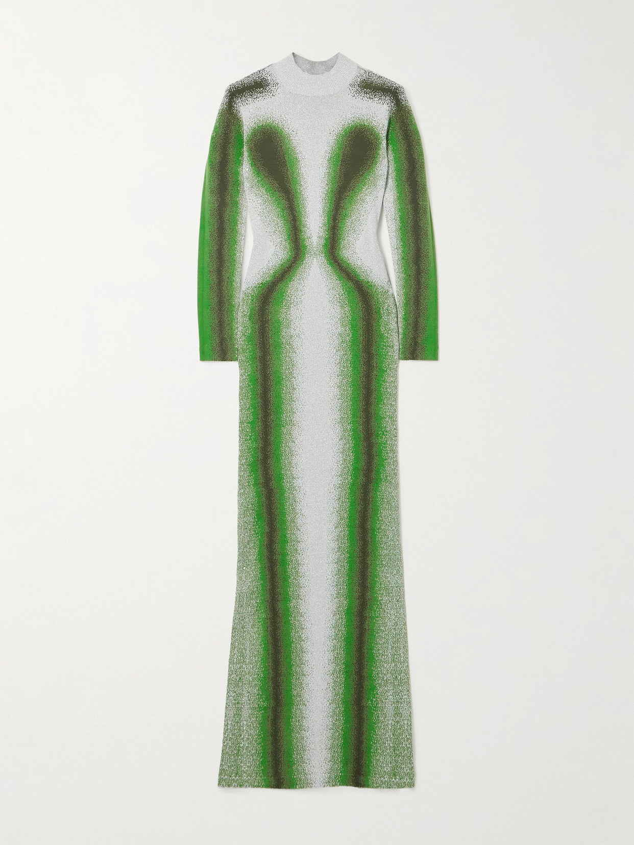 Shop Y/project Metallic Stretch Jacquard-knit Maxi Dress In Green